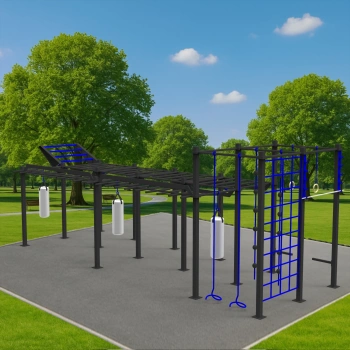 Multi-station Calisthenics structure - CH18 | Street Workout - Side View 2