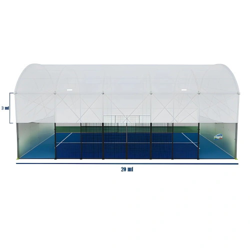 Campo da Padel con Tendaggi Laterali - CP26 | Professionale - Visuale Misure