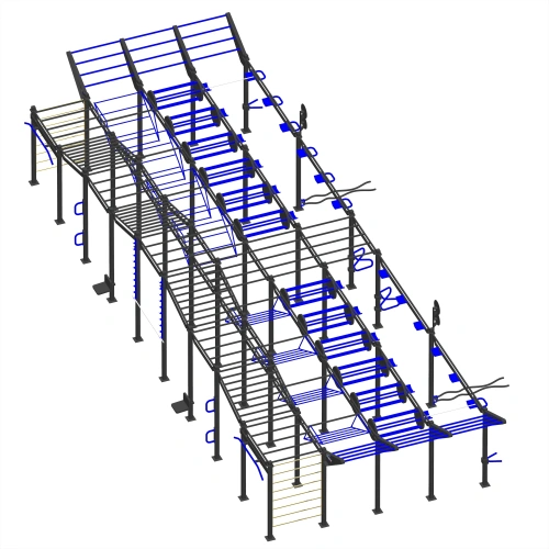 Structure de gymnastique suédoise galvanisée à chaud - CH20 | Extérieur - Vue latérale