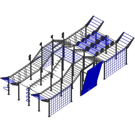 Aire de jeux de gymnastique suédoise - CH22 | Parc extérieur - Vue latérale