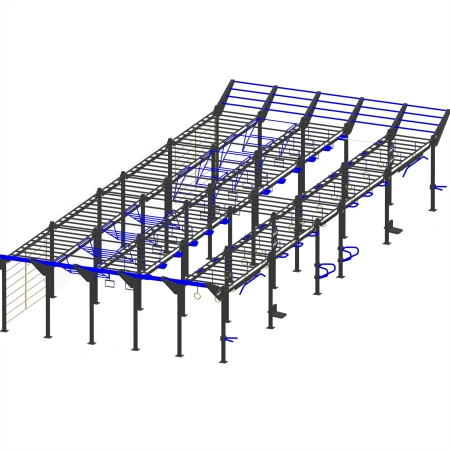 Cadre de gymnastique suédoise à voies parallèles - CH23 | Extérieur - Vue latérale