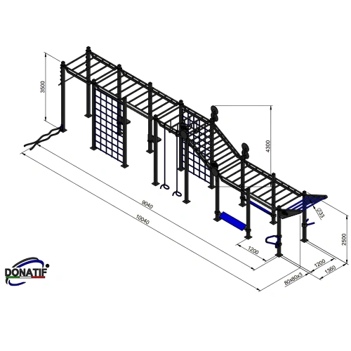 Structure de gymnastique suédoise multifonction - CH2 | Professionnel - Mesures