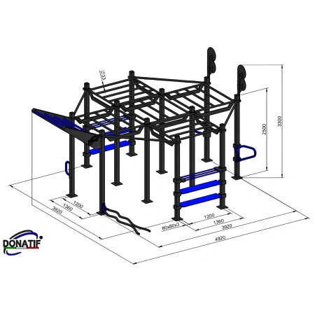 Structure complète de gymnastique suédoise - CH10 | Professionnel - Mesures