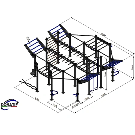 Structure d’entraînement fonctionnel de gymnastique suédoise - CH13 | Extérieur - Mesures