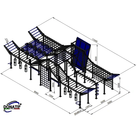 Parque infantil de calistenia - CH22 | Parque al aire libre - Medidas