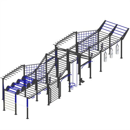 Struttura per Allenamento Militare - CH24 | Street Workout - Visuale Laterale