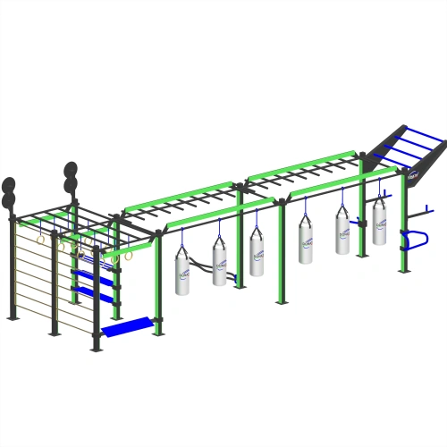 Calisthenics-Struktur mit integrierten LEDs - CH25 | Außenbereich - Seitenansicht