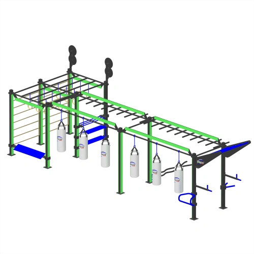 Calisthenics-Struktur mit integrierten LEDs - CH25 | Außenbereich - Vollansicht