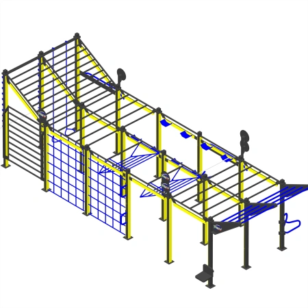 Structure de gymnastique suédoise avec lumières LED - CH26 | Parc extérieur - Vue complète