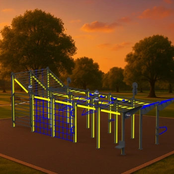 Calisthenics Structure with LED Lights - CH26 | Outdoor Park - Full View 2