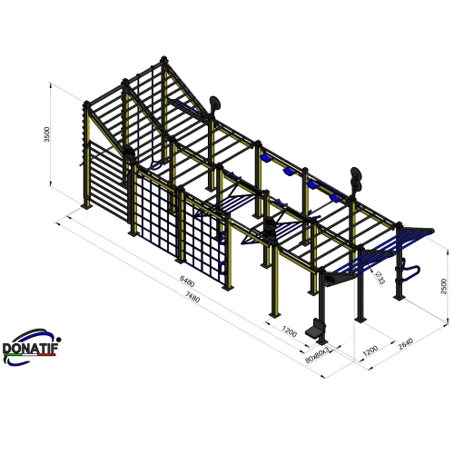 Structure de gymnastique suédoise avec lumières LED - CH26 | Parc extérieur - Mesures