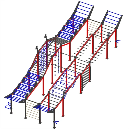 Struttura Calisthenics con Illuminazione - CH27 | Outdoor - Visuale Laterale