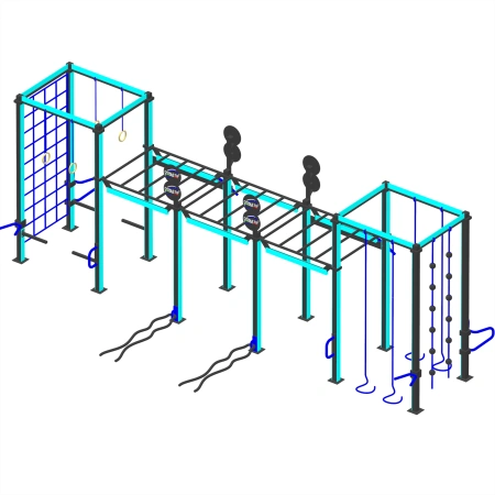 Structure de gymnastique suédoise avec technologie LED - CH28 | Extérieur - Vue complète