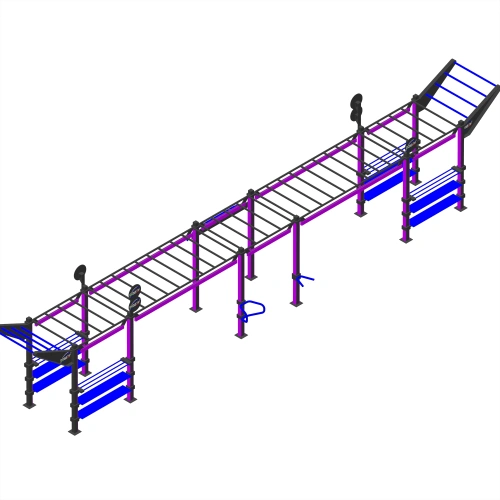 Estructura de Calistenia con Led Púrpura - CH29 | Entrenamiento callejero - Vista total