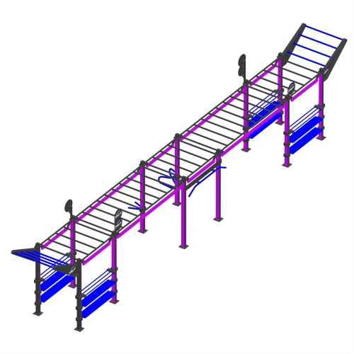 Estructura de Calistenia con Led Púrpura - CH29 | Entrenamiento callejero - Vista total