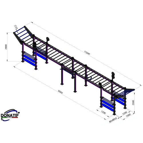 Struttura Calisthenics con Led Viola - CH29 | Street Workout - Misure