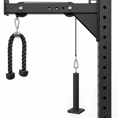 Système de poulie avec câble de poulie | Accessoire de rack - Vue complète avec exercices