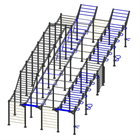 Struttura Calisthenics da Arrampicata - CH34 | Professionale - Visuale Frontale