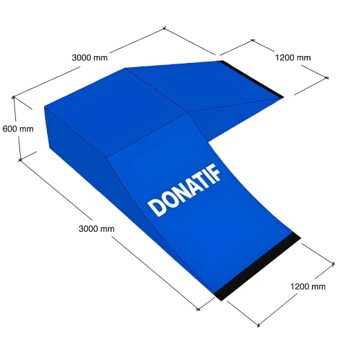 Rampe de skateboard en acier - RMP1 | Professionnel - Mesures
