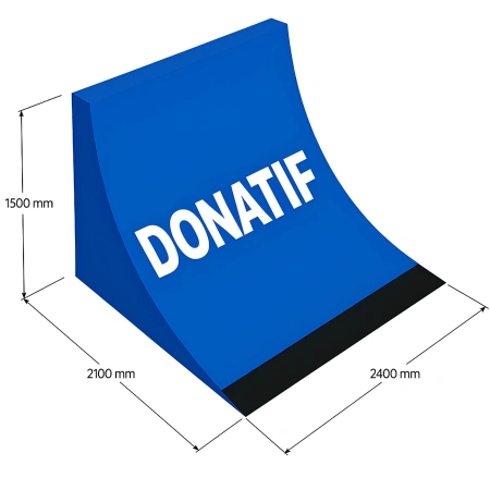 Skateboard Rampe mit flacher Kante - RMP11 | Professional - Messungen