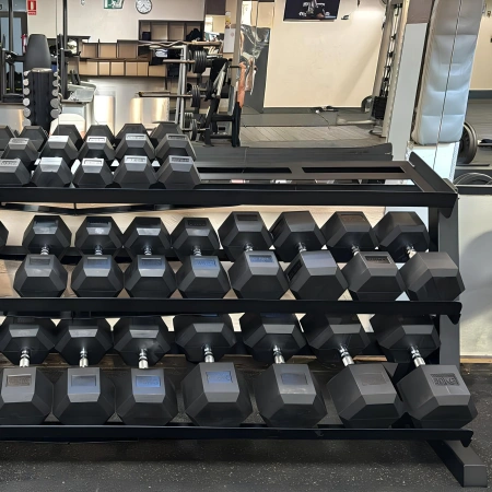 Gummierte sechseckige Hantel 25 kg - Professionell - Verwendung