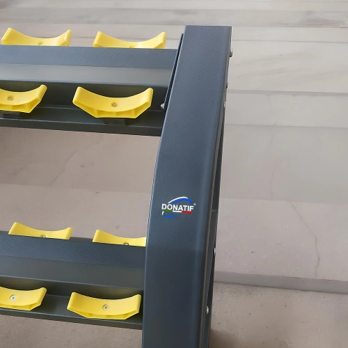 Hantelablage mit 3 Einlegeböden - 16 Paar - Logo