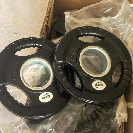 1,25 kg gummierte Scheibe - 50 mm Loch | Tri-Grip Grip - Vollansicht