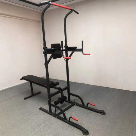 Power Tower mit Multifunktionsbank - Klappbar - Seitenansicht