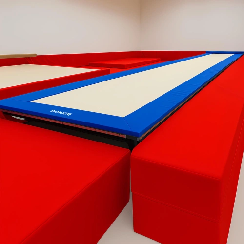 Trampoline Track 20 mt - GA50 | Ginnastica Artistica - Visuale con Materasso Protettivo