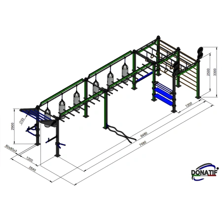 Estructura de calistenia con LED integrados - CH25 | Exterior - Medidas