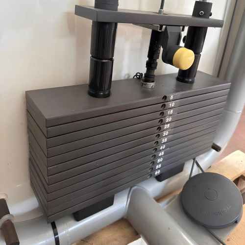 Press de pecho Technogym - Paquete de pesas incluido | Segunda mano - Vista de la pila de pesas