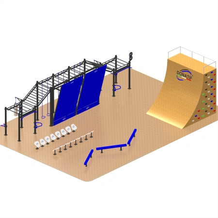 Struttura Calisthenics con Rampa - CH36 | Street Workout - Visuale Totale