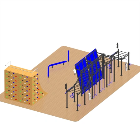 Montura de calistenia con rampa - CH36 | Street Workout - Vista lateral