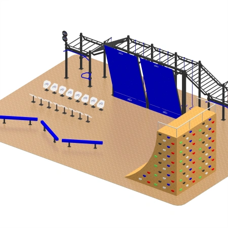 Calisthenics Rahmen mit Rampe - CH36 | Street Workout - Vorderansicht