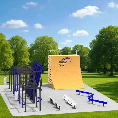 Montura de calistenia con rampa - CH36 | Street Workout - Vista al aire libre