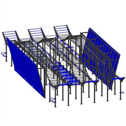 Structure de gymnastique suédoise multifonctionnelle - CH37 | Parc extérieur - Vue de face