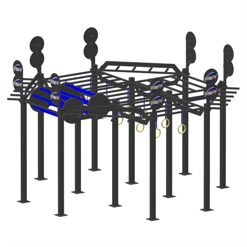 Calisthenics Gestell mit Ringen - CH40 | Professional - Seitenansicht