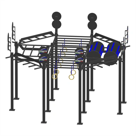 Calisthenics Gestell mit Ringen - CH40 | Professionell - Vorderansicht