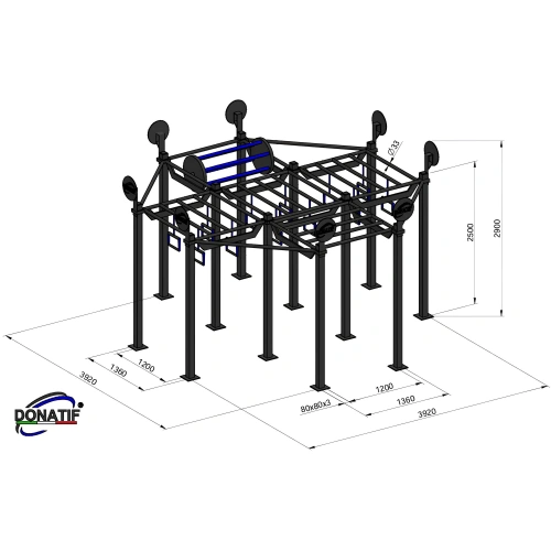 Estructura de calistenia octogonal - CH41 | Street Workout - Medidas