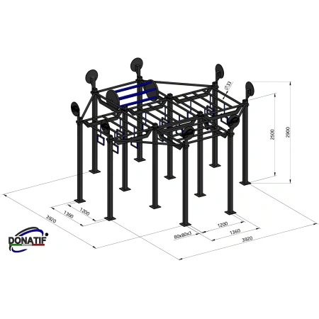 Structure Escale Escagonale - CH41 | Street Workout - Mesures