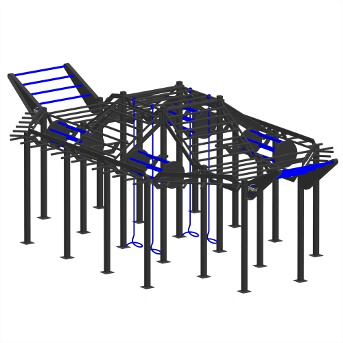 Structure de gymnastique suédoise avec cordes - CH43 | Parc extérieur - Vue complète