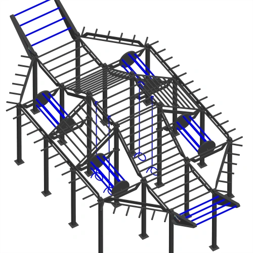 Estructura de Calistenia con Cuerdas - CH43 | Parque al aire libre - Vista superior