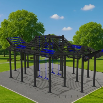 Calisthenics Structure with Strings - CH43 | Outdoor Park - Full View 2
