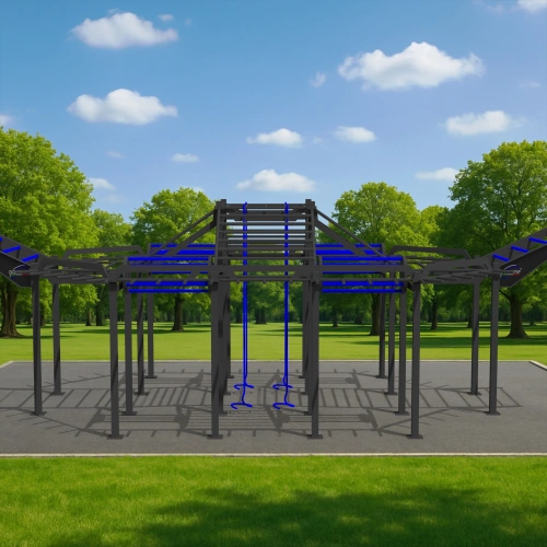 Estructura de Calistenia con Cuerdas - CH43 | Parque al aire libre - Vista al aire libre