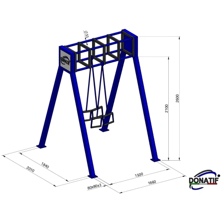 Struttura Calisthenics con Prese Sospese - CH44 | Outdoor - Misure