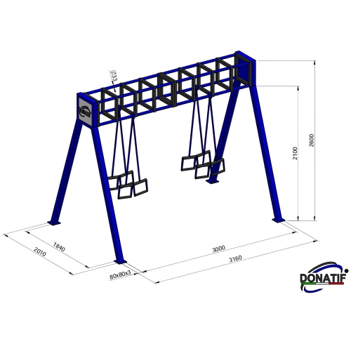 Struttura con Cinghie di Sospensione - CH45 | Calisthenics - Misure