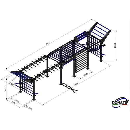 Struttura Calisthenics Multi-Ostacolo - CH49 | Parco Outdoor - Misure