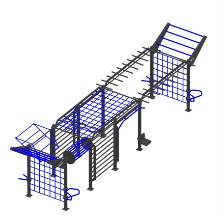 Structure de gymnastique suédoise multi-obstacles - CH49 | Parc extérieur - Vue complète