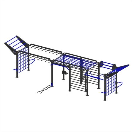 Estructura de calistenia multiobstáculo - CH49 | Parque al aire libre - Vista lateral