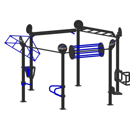 Struttura Calisthenics Esagonale - CH51 | Street Workout - Visuale dall'Alto